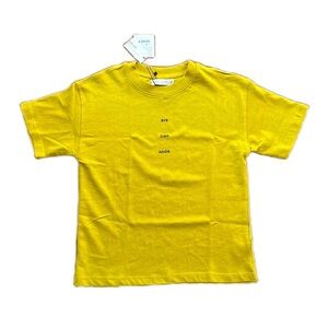 NWT Zara kids Unisex Top Size 9 Mastered Yellow Short Sleeves